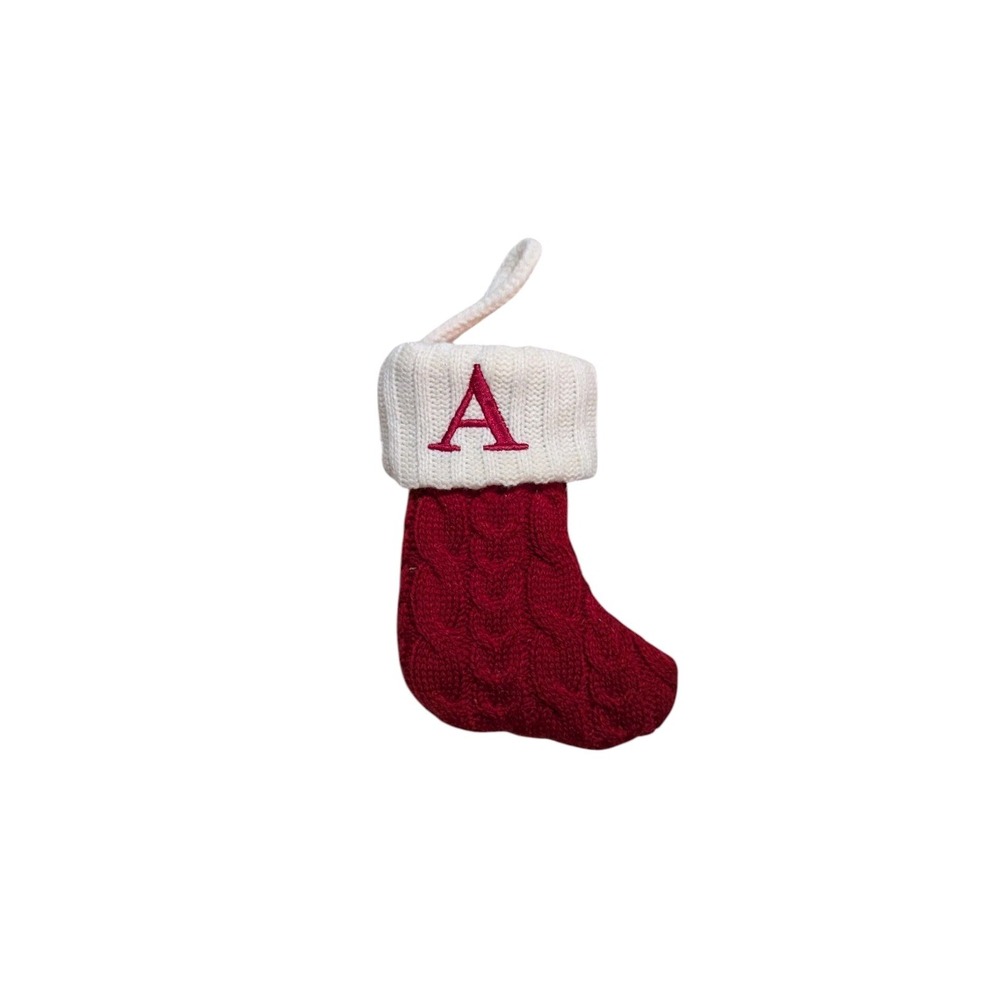 St. Nicholas Square Kohl's Cable Knit Mini Christmas Stocking Monogram Initial A